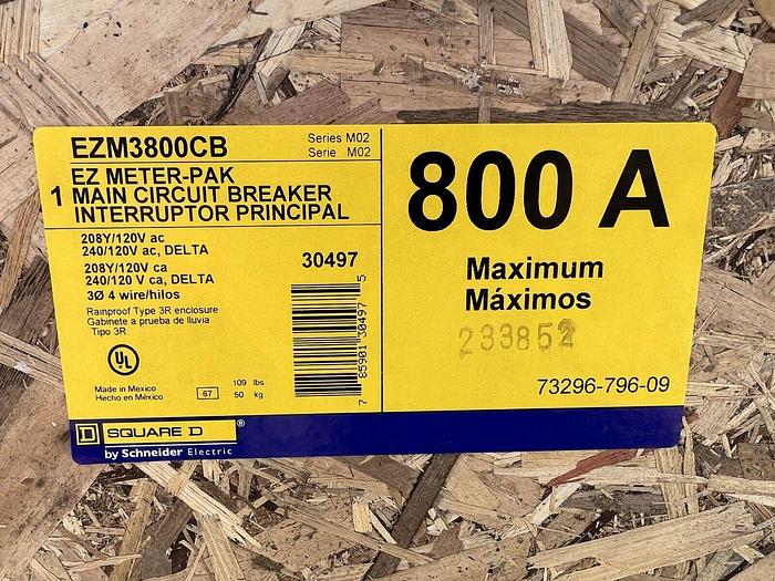EZM3800CB Square D 800 Amp 208/120V 3 Phase Meter Main New