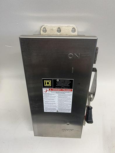 H321DS Square D 30 Amp 240V 3 Pole Fusible Stainless Steel Disconnect Switch New