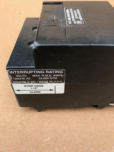Used QE2125VH Square D 125 Amp 240V 2 Pole Plug In Circuit Breaker Type QE