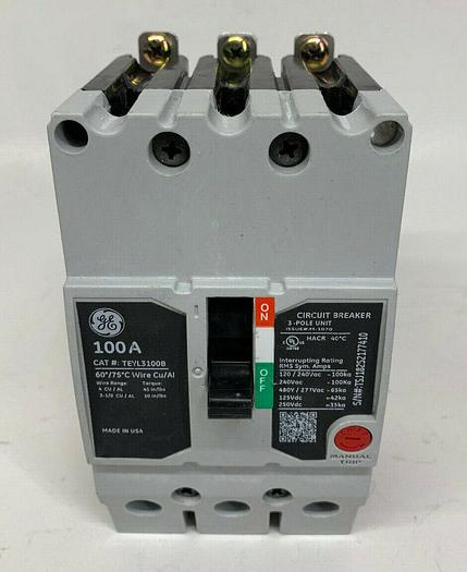 TEYL3100B GE 100 Amp 480V 3 Pole Bolt On Circuit Breaker General Electric TEYL 783164462630