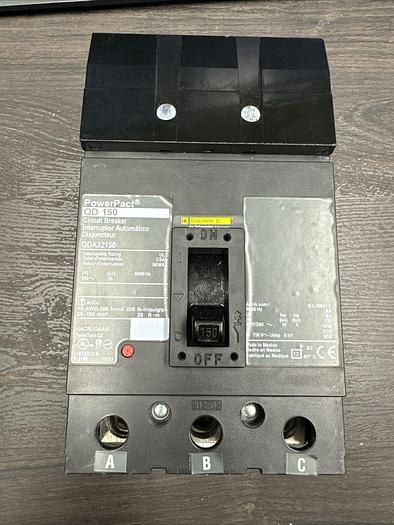 QDA32150 Square D 150 Amp 240V 3 Pole 25kA@240V PowerPact Circuit Breaker New 785901702917