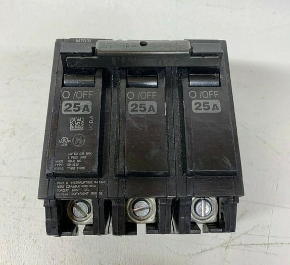 THQB32025 GE 25 Amp 240V 3 Pole Bolt On Circuit Breaker THQB New