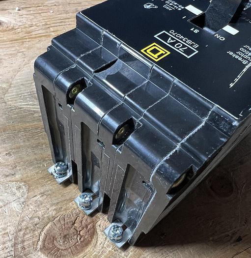 Used EJB34070 Square D 70 Amp 480V 3 Pole 65kA@480V Bolt On Circuit Breaker 785901130635