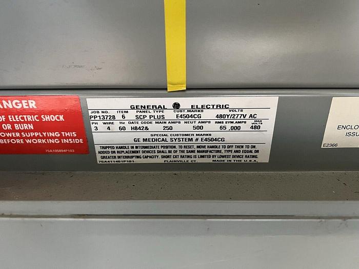 Used GE Maintenance Bypass Transfer Switch 250 Amp 480V