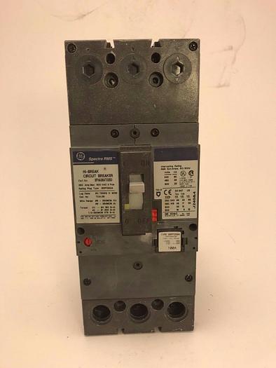 Used SFHA36AT0250 GE 250 Amp Max 600V 3 POLE Bolt On Circuit Breaker Spectra Series
