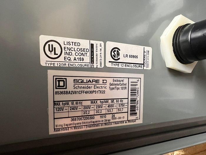 8536SBA2V81CFF4H30P51TX2 Square D Size 0 Starter 8536SBO2H30S N3R Outdoor Rated
