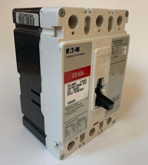 Used ED3225 Cutler Hammer 225 Amp 240V 3 Pole Bolt On Circuit Breaker