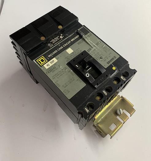 Used FH36040 Square D 40 Amp 600V 3 Pole I-Line Plug In Circuit Breaker 785901241355