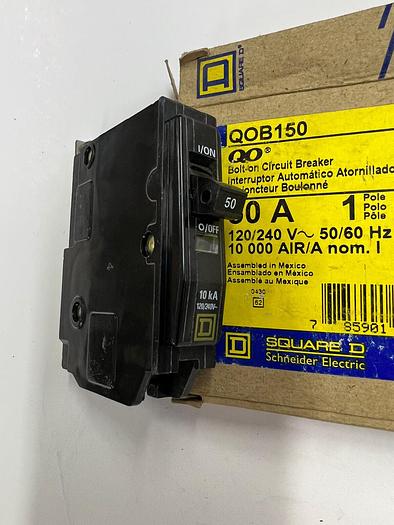 QOB150 Square D 50 Amp Single Pole 120V Bolt On Circuit Breaker New 785901416807