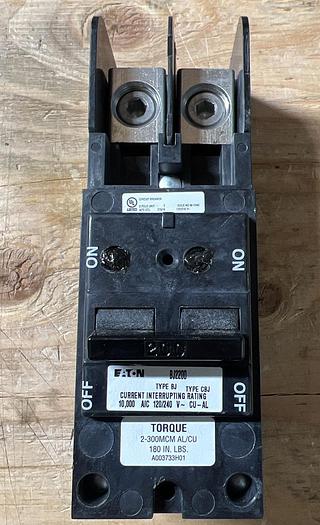 BJ2200 Cutler Hammer 200 Amp 2 Pole 240V Plug in Circuit Breaker New