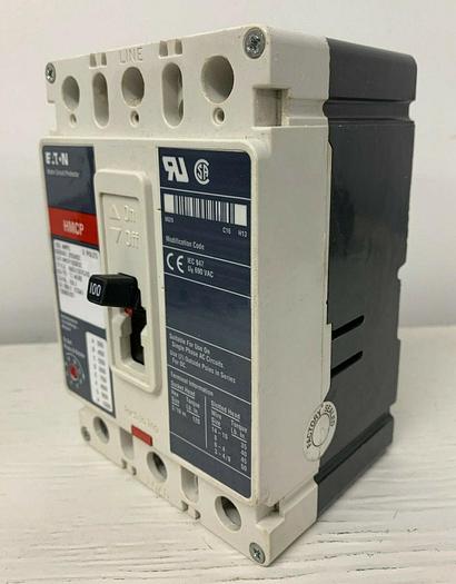 Used HMCP100R3 Cutler Hammer Eaton 100 Amp 600V 3 Pole HMCP Feed Thru Line & Load Lug 786679150856