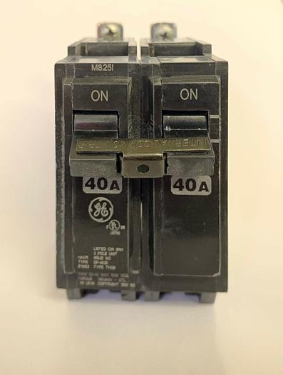 Used THQB2140 GE 40 Amp 240V 2 Pole Bolt On Circuit Breaker