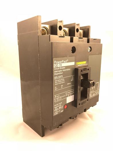 QDL32070 Square D 70 Amp 240V 3 Pole 25ka@240V Feed Thru Powerpact QDL