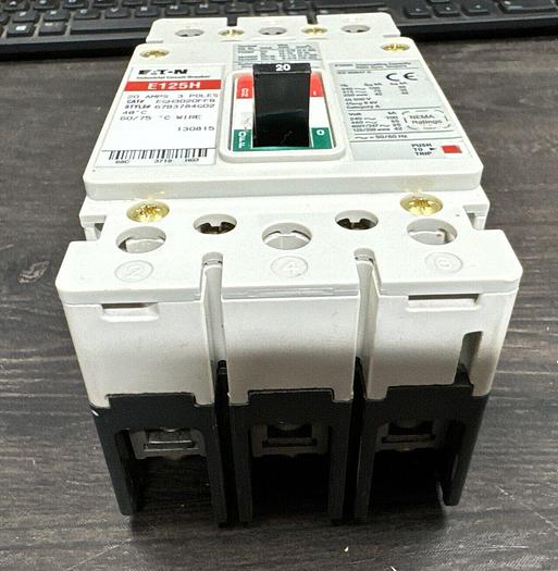 EGH3020FFB EATON 20 Amp 480V 65kA@480V 3 Pole Bolt On Circuit Breaker New 786685381831