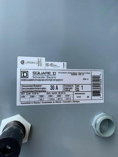 Square D Size 1 Combination Motor Starter 8536SCO3H612S HLL36030M71 Breaker