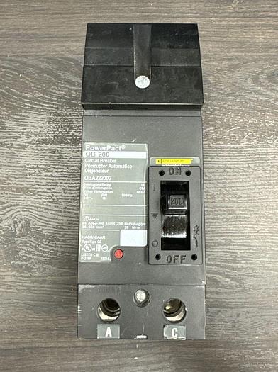 QBA222002 Square D 200 Amp 240V 2 Pole 10ka@240V Rated I-Line Circuit Breaker 785901672555
