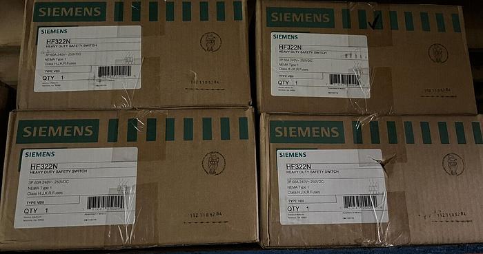 HF322N Siemens 60 Amp 240V 3P 4W Nema 1 Indoor Rated Fusible Disconnect Switch