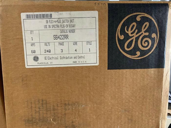 SB422RR GE 60 Amp 240V 3 Phase 4 Wire Spectra Series Bus Plug SB422R GE OEM New