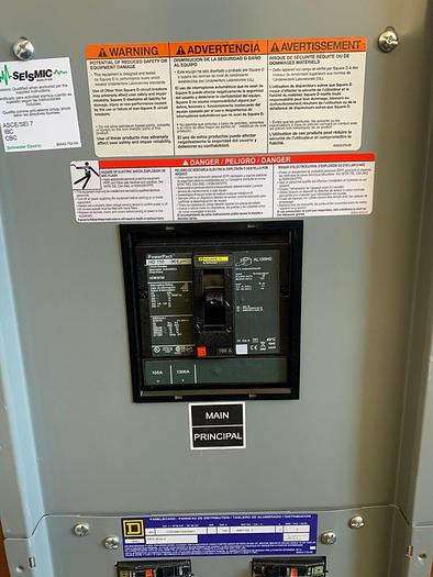 Square D NQ 100 Amp Main Breaker 208/120V 3P 4W 84 Circuit Panel Interior New