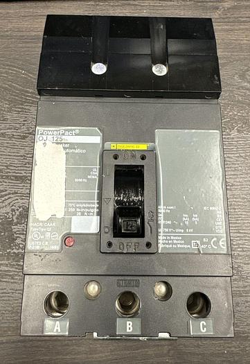 Used QJA32125 Square D 125 Amp 240V 3 Pole 65K Rated I-Line Circuit Breaker