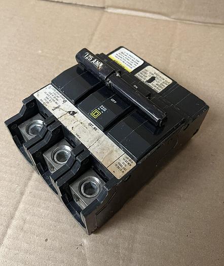 Used QOB3125VH Square D 125 Amp 240V 3 Pole Bolt On Circuit Breaker 785901065470