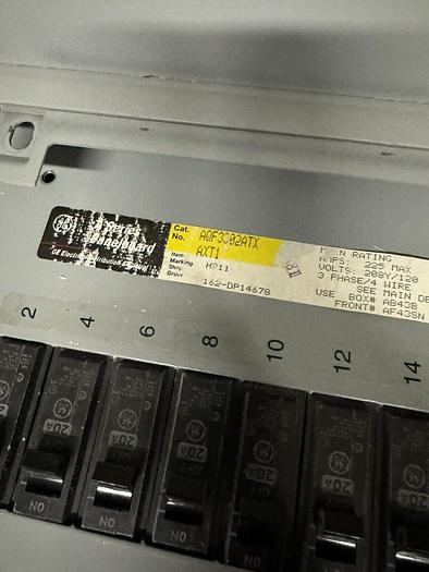 Used AQF3302ATX GE 225 Amp Max Main Breaker with 150A Main 208/120V 3P4W 30 Circuit