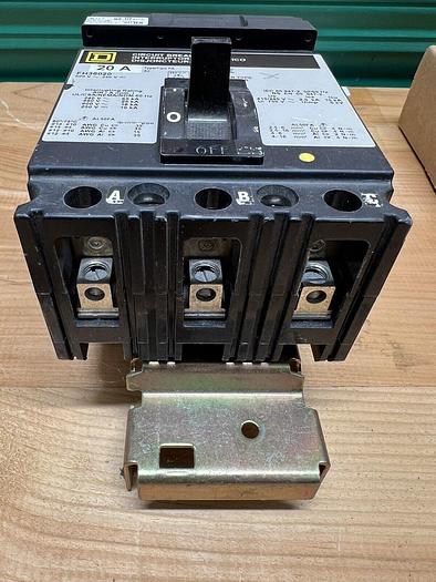 FH36020 Square D 20 Amp 480V 3 Pole I-Line Circuit Breaker New