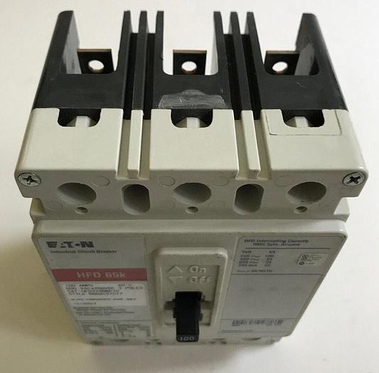 HFD3100 Eaton Cutler Hammer 100 Amp 480V 3 Pole Bolt On Circuit Breaker New 786679175897