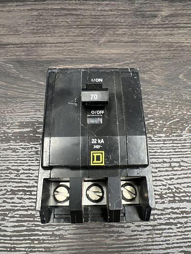 Used QOB370VH Square D 70 Amp 240V 22K Rated 3 Pole Bolt On Circuit Breaker QOB 785901054849