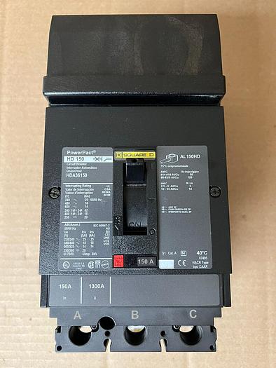 HDA36150 Square D 150 Amp 600V 3 Pole I-Line Circuit Breaker New 785901420002