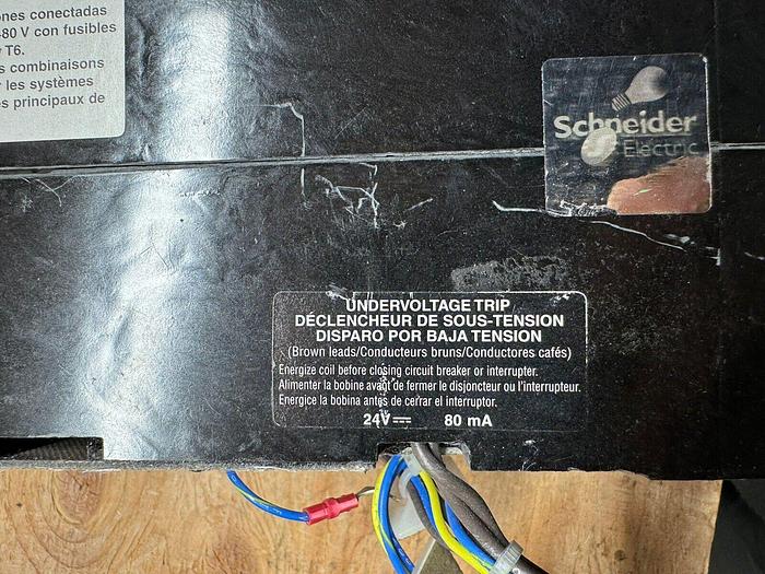 Used KAL261251616 Square D 125 Amp 600V 2 Pole 24V Undervoltage Release