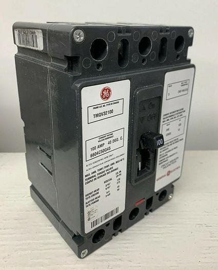TMQV32100 GE 100 Amp 240V 3 Pole Bolt On Circuit Breaker TMQV