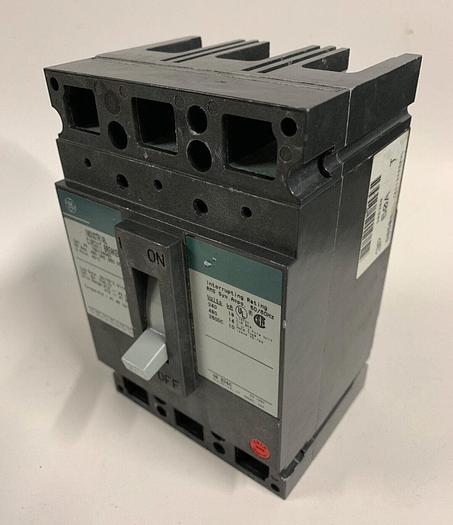 Used TED134050 GE 50 Amp 480V 3 Pole Bolt On Circuit Breaker