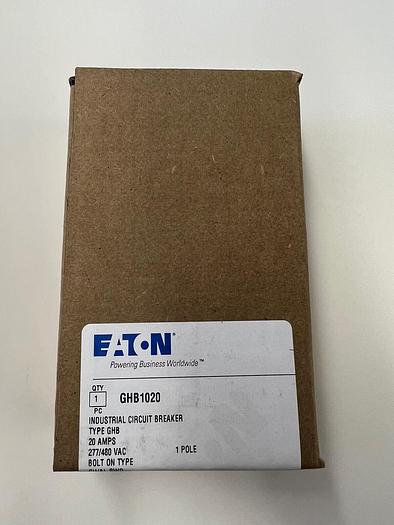 GHB1020 Cutler Hammer 20 Amp 1 Pole 277V Bolt On Circuit Breaker New 786679023624