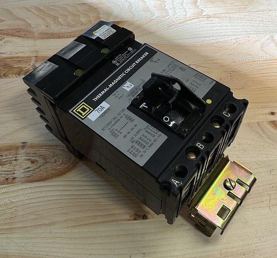 Used FA34070 Square D 70 Amp 480V 3 Pole 18kA@480V ILine Circuit Breaker