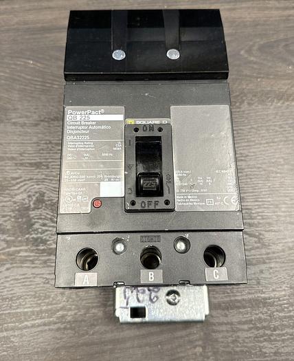 QBA32225 Square D 225 Amp 240V 3 Pole 10ka@240V Rated I-Line Circuit Breaker New 785901702962