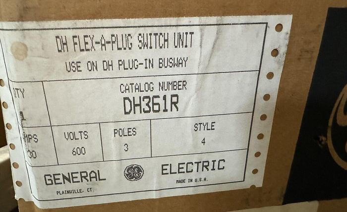 DH361R GE 30 Amp 600V Fusible General Electric Flex-A-Plug Plug-In Bus Plug New