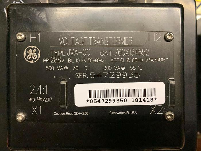 Used GE Type JVA-0C Cat 760X134652 Voltage 2.4:1 Transformer 288V Primary Lot of 3!