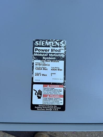 WTB1400CU Siemens 400 Amp 240V Single Phase Tap Box with WMM21225R Meter Stack