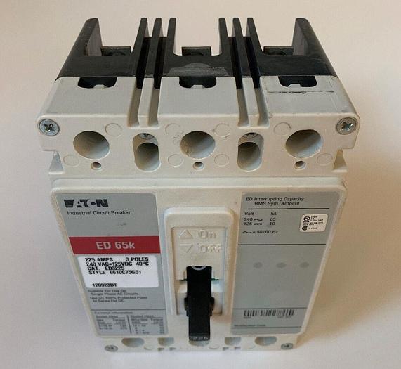 Used ED3225 Cutler Hammer 225 Amp 240V 3 Pole Bolt On Circuit Breaker