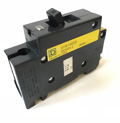 Used EHB14020 Square D 20 Amp 277V 1 Pole Bolt On Circuit Breaker