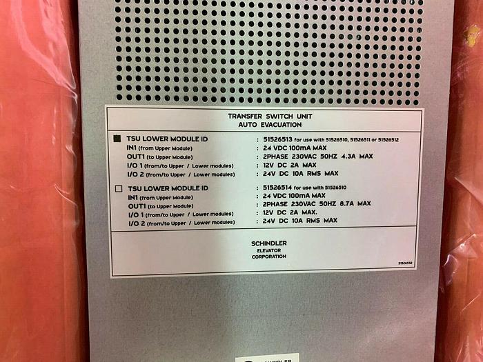 SL51526513S Schindler Elevator Corporation Lower Module Transfer Switch Auto