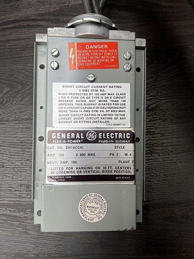 DH1ACC41 GE 100 Amp 600V 3P4W Flex-A-Power Tap Box End Cap