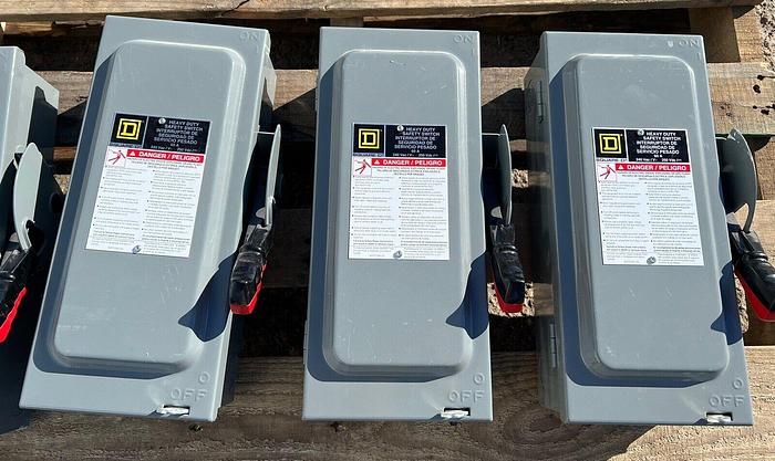 Used H322N Square D 60 Amp 240V 3 Pole 4 Wire Fusible 9007AO1 Interlock Disconnect