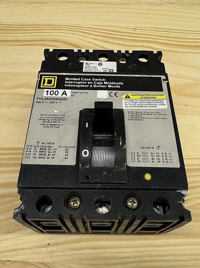 FHL36000M4200 Square D 600V Molded Case Switch New