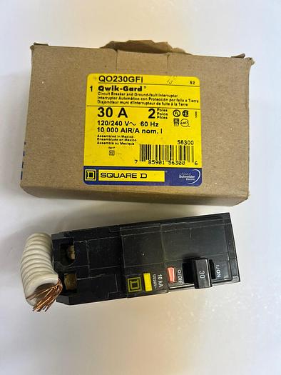 QO230GFI Square D 30 Amp 240V 2 Pole Ground Fault Circuit Breaker New
