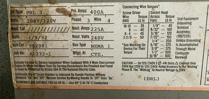 Used Cutler Hammer Westinghouse PRL3 Mounting Hardware for CA CAH Circuit Breakers