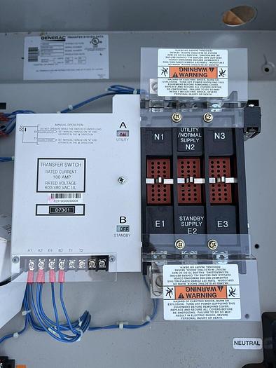 Used Generac RTSN100G3 100A 120/208V Automatic Transfer Switch 696471110234