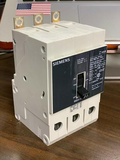 HGB3B020 Siemens 20 Amp 600V 3 Pole Bolt On Circuit Breaker 35K Rated New