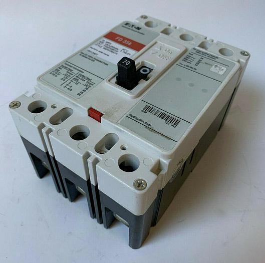 FD3070 Cutler Hammer 70 Amp 600V 3 Pole Bolt On Circuit Breaker 35kA@480V New 786679305720